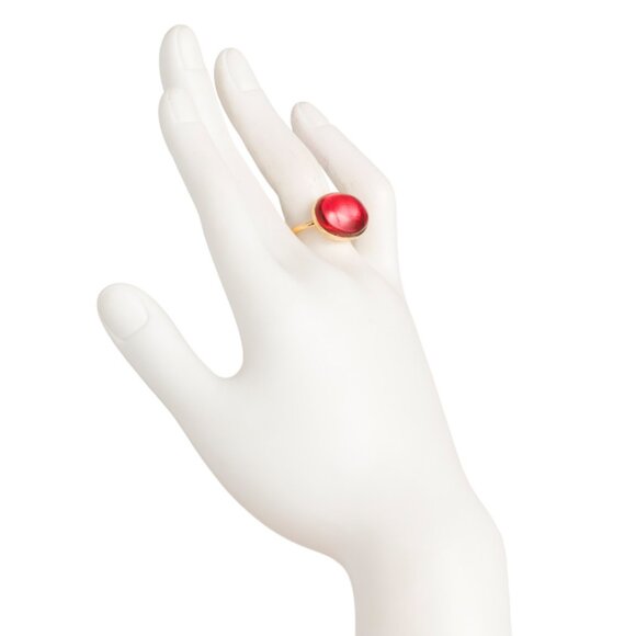 SHAANTI JEWELS  India 18k Sterling Silver Pink Tourmaline Ring - Picture 2 of 2